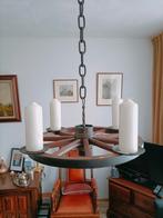 Unieke kroonluchter van wagenwiel, Ophalen, Gebruikt, Rustiek, Minder dan 50 cm