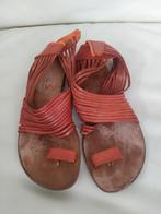 Dames Sandalen. Echt leer., Oranje, Zo goed als nieuw, Sandalen of Muiltjes, Ophalen of Verzenden