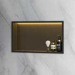 Saniclear Lucio inbouwnis + LED verlichting 60x30cm matzwart, Ophalen of Verzenden, Nieuw, Rvs
