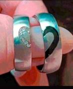 Ringen titanium half hart maat 18 en 19, Verzenden, Nieuw, Zilver