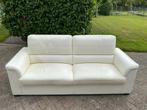 gratis Witte / creme kleurige Leren Bank / bankstel wit leer, Huis en Inrichting, Fauteuils, Gebruikt, Minder dan 75 cm, Ophalen of Verzenden