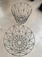 2 XL Ferm Living Manden - Zwart, Huis en Inrichting, Woonaccessoires | Schalen en Manden, Overige materialen, Mand, Rond, Ophalen of Verzenden