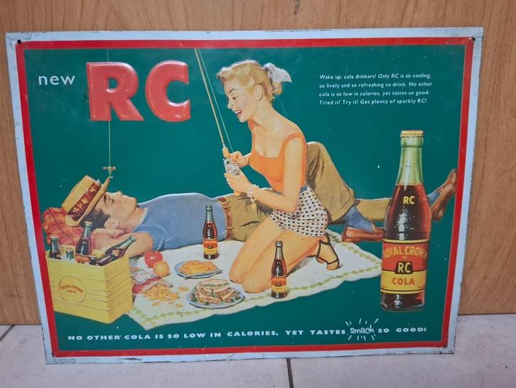 Zeldzaam reclamebord Royal Crown Cola, Verzamelen, Merken en Reclamevoorwerpen, Zo goed als nieuw, Reclamebord, Ophalen of Verzenden