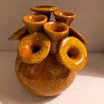 Trompet vaas van Daan Kromhout., Overige kleuren, Ophalen of Verzenden, Minder dan 50 cm, Glas