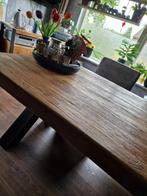 Eettafel massief Teak 190x100, blad 8 cm dik, Huis en Inrichting, Ophalen, Teakhout, 200 cm of meer, 50 tot 100 cm