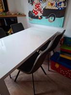 Witte Eettafel - 160x80x75 cm+ 4 stoel, Huis en Inrichting, Tafels | Eettafels, Ophalen, Overige materialen, 50 tot 100 cm, 150 tot 200 cm