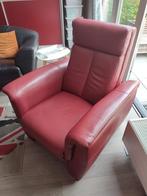 Electrische lederen relax fauteuil (Zo Goed Als Nieuw), Huis en Inrichting, Fauteuils, Ophalen, Metaal, 75 tot 100 cm, Zo goed als nieuw