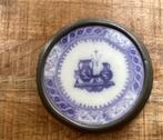 Antieke engelse onderzetter met paars decor ‘Etruscan vases’, Ophalen of Verzenden