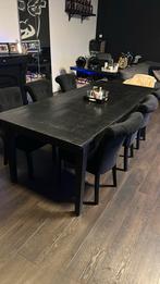 Tafel 6 pers of meer. Met 6 stoelen. Z.g.a.n., 200 cm of meer, Zo goed als nieuw, Vijf personen of meer, Rechthoekig