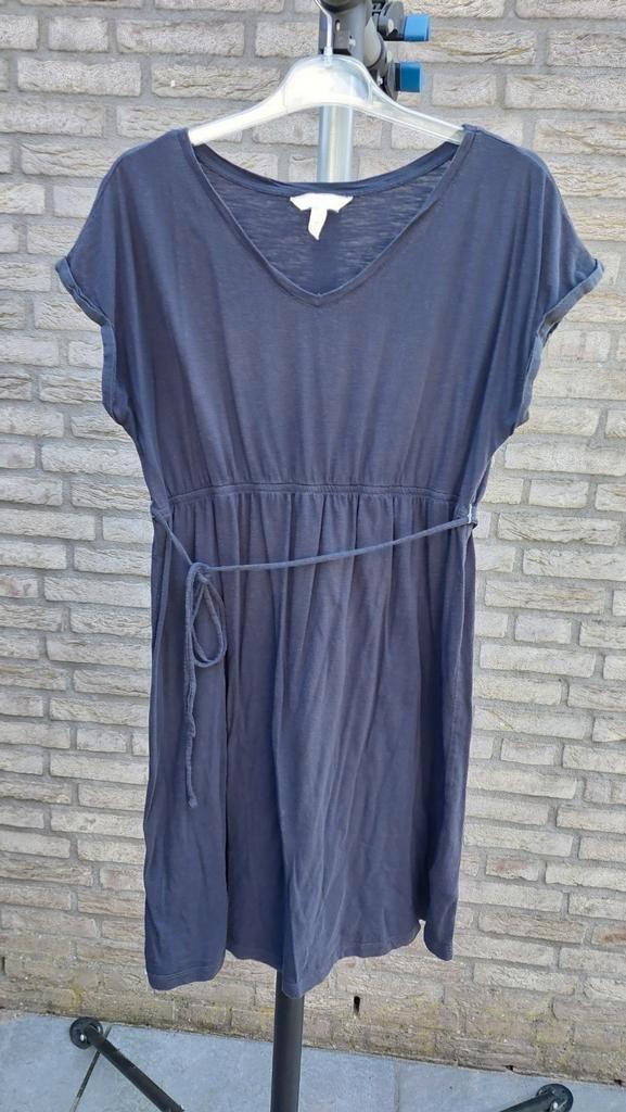 H&M zwangerschap jurk tuniek donkerblauw maat L, Kleding | Dames, Positiekleding, Gedragen, Jurk, Maat 42/44 (L), Blauw, Ophalen of Verzenden