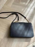 Michael Kors Jet Set Zwarte Leren Crossbody Tas, Ophalen of Verzenden, Zo goed als nieuw, Zwart