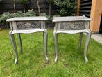 Barok zwart/zilver nachtkastjes, Huis en Inrichting, Tafels | Sidetables, Ophalen, 25 tot 50 cm, Rond, 50 tot 100 cm