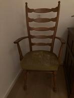 Houten Armstoel met Groene Bekleding, Ophalen of Verzenden