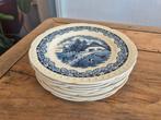 Boerenhoeve blauw Societe Ceramique set 8x Ontbijtbord, Verzenden