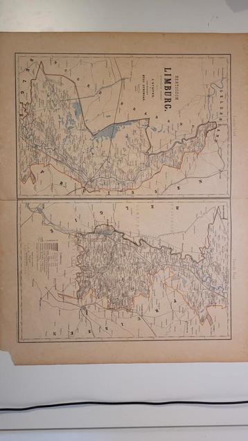 Antieke kaart Hertogdom Limburg (1869, 2e druk) – J. Kuijper beschikbaar voor biedingen