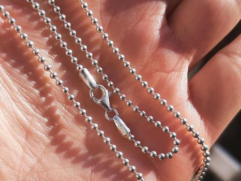 Vanoli 925 zilver ball chain kogel ketting 70 80 90 100 2mm, Sieraden, Tassen en Uiterlijk, Kettingen, Nieuw, Zilver, Zilver, Met edelsteen