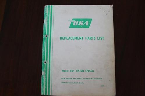 BSA B44 Victor Special 1969 motorcycle parts list, Motoren, Handleidingen en Instructieboekjes, Overige merken, Ophalen of Verzenden