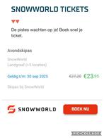 Avondskipas SnowWorld Landgraaf (+5 locaties), Tickets en Kaartjes, Drie personen of meer, Overige soorten, Overige typen