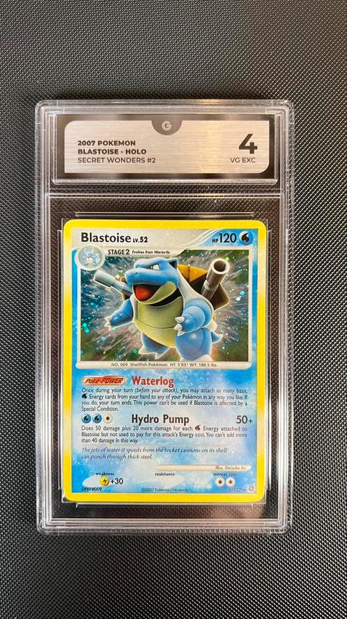 2007 blastoise holo bleed &swirl secret wonders psa 4 vg exc, Hobby en Vrije tijd, Verzamelkaartspellen | Pokémon, Nieuw, Losse kaart