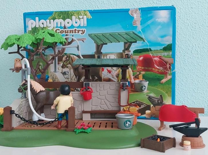 Playmobil Country Paardenwasstraat met Doos, Kinderen en Baby's, Speelgoed | Playmobil, Gebruikt, Complete set, Ophalen of Verzenden