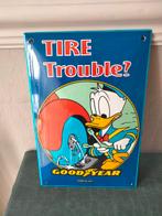 Emaille reclamebord Goodyear banden Donald Duck, Reclamebord, Ophalen of Verzenden