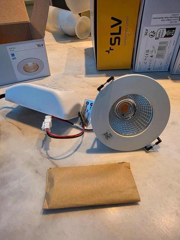 SLV Patta-I Badkamerspotjes (6x) Sanded White Wit, Huis en Inrichting, Lampen | Losse lampen, Nieuw, Led-lamp, Minder dan 30 watt