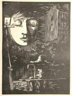 Girard (XX-XX) Houtsnede 'Fantoom 2' 1926. Afmetingen 14,5 x, Antiek en Kunst, Verzenden