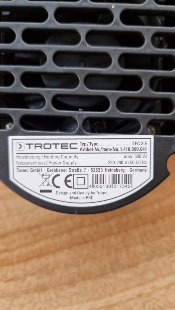 Trotec TFC 2 E Mini Kachel, Huis en Inrichting, Kachels, Gebruikt, Vrijstaand, Ophalen