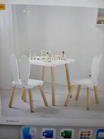 Petite Amelie 2 witte konijnen peuter stoelen met tafeltje, Kinderen en Baby's, Kinderkamer | Tafels en Stoelen, Ophalen, Nieuw