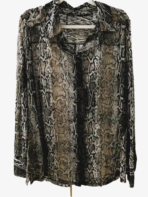 Claudia Strater blouse snakeprint 44, Kleding | Dames, Blouses en Tunieken, Zo goed als nieuw, Maat 42/44 (L), Beige, Verzenden