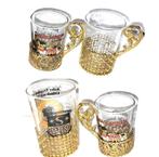 4 Antieke houders met glas, Ophalen of Verzenden