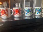 Vintage Knorr mokken 4 stuks Flower Power 70'ties, Huis en Inrichting, Keuken | Servies, Kop(pen) en/of Schotel(s), Ophalen of Verzenden