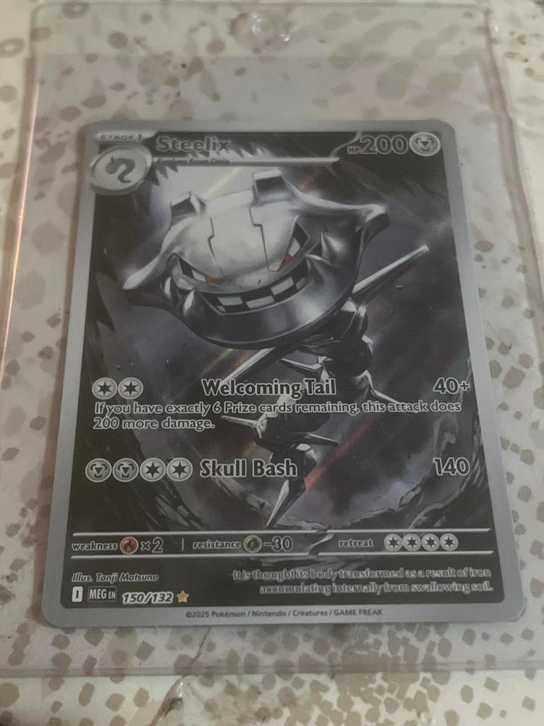 Steelix 150/132 - MEGA EX - Zeldzame Pokémonkaart, Ophalen of Verzenden, Zo goed als nieuw, Losse kaart
