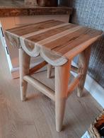 Landelijke boomstam kruk/ bijzettafeltjes teakhout nieuw., Ophalen of Verzenden, Nieuw, Hout