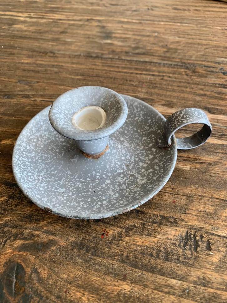 Emaille blaker- kaarsenhouder, Antiek en Kunst, Antiek | Emaille, Ophalen of Verzenden