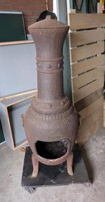 Buitenhaard buitenkachel gietijzer 130cm hoog, Tuin en Terras, Ophalen, Gebruikt