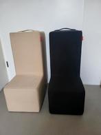 Lummel 2x design poef/ blokstoelen, Twee, Zwart, Design, Ophalen of Verzenden