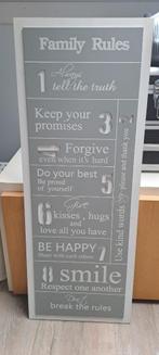 Family rules wandbord, Huis en Inrichting, Ophalen, Zo goed als nieuw