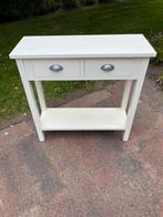 Sidetable met 2 laadjes Kleur wit maat 80 x 30 cm, Ophalen of Verzenden, Gebruikt, 25 tot 50 cm, Rechthoekig