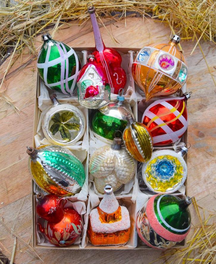 Antieke/vintage oude kerstballen, Diversen, Kerst, Gebruikt, Verzenden