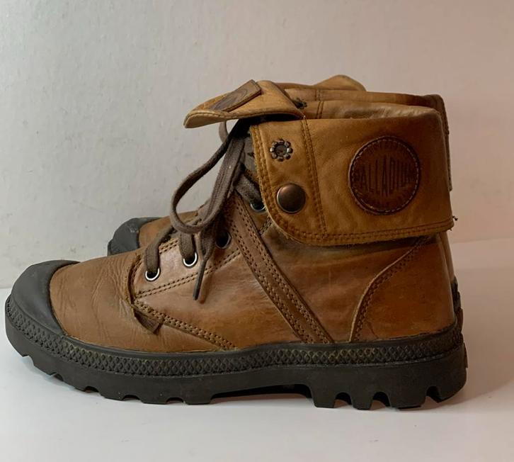 Palladium leren veterboots laarzen, cognackleurig, maat 39, Kleding | Dames, Schoenen, Gedragen, Lage of Enkellaarzen, Bruin, Verzenden