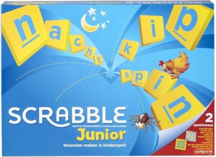 Scrabble Junior - Kinderspel nieuw in verpakking [MREUVER], Hobby en Vrije tijd, Gezelschapsspellen | Bordspellen, Nieuw, Een of twee spelers