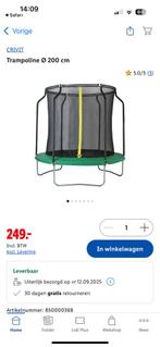 crivit tuintrampoline, met scheurvast veiligheidsnet, Ophalen, Gebruikt