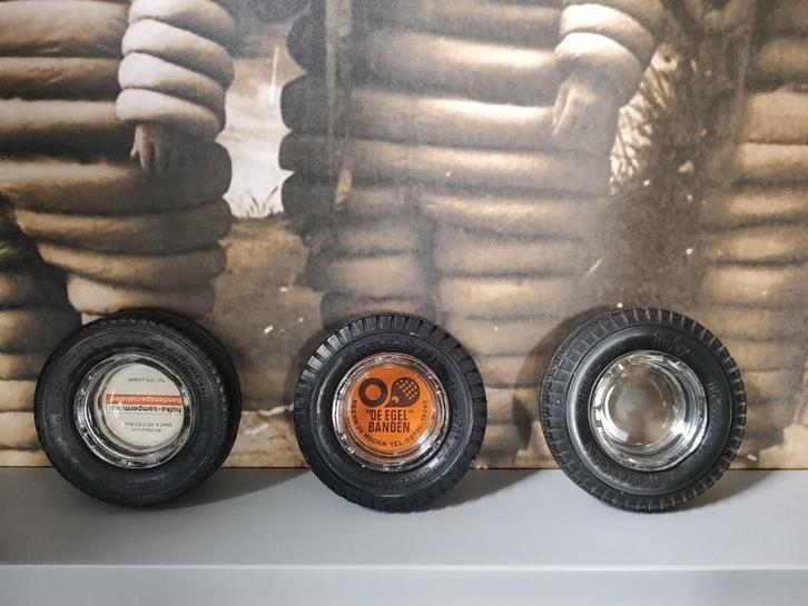 Vintage Auto Banden Asbakken - Vredestein, General, Rufay, Verzamelen, Overige Verzamelen, Gebruikt, Ophalen of Verzenden