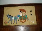Oud wandkleedje van vroeger met vilt gemaakt., Antiek en Kunst, Antiek | Kleden en Textiel, Ophalen of Verzenden