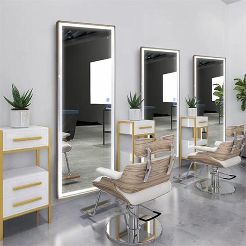 Kaptafel Zilver spiegel met led verlichting kapsalon beauty, Huis en Inrichting, Woonaccessoires | Spiegels, Nieuw, 75 tot 100 cm