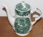 Vintage wit groene Engelse koffiekan theepot Enoch Woods, Antiek en Kunst, Antiek | Servies los, Ophalen of Verzenden