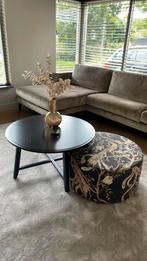 Ronde salontafel met poef, Huis en Inrichting, Tafels | Salontafels, Gebruikt, Rond, Minder dan 50 cm, 50 tot 100 cm
