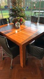 Kersenhouten eettafel, Ophalen, Gebruikt, 150 tot 200 cm, Vierkant