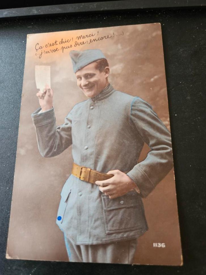 Franse ansichtkaart soldaat, Verzamelen, Ansichtkaarten | Buitenland, Gelopen, Frankrijk, 1920 tot 1940, Ophalen of Verzenden